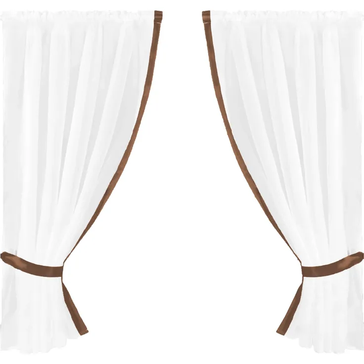 Gardinenset mit Stangendurchzug, Serie Satin: ca. 140x120 cm Auswahl: braun - bronze