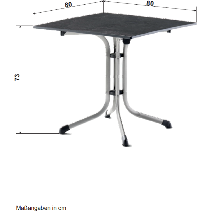 Sieger Boulevard Boulevard-Klapptisch mit vivodur® Tischplatte, Stahl Graphit, 80 x 73 x 80 – Bild 7