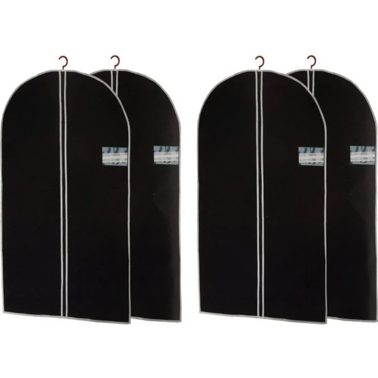HAC24 Kleidersack Kleiderhülle Schutzhülle Kleidersack Aufbewahrungs Hülle Vliesstoff (Set, 4 St, 150 x 60 cm) mit Reißverschluss & Sichtfenster – Bild 2