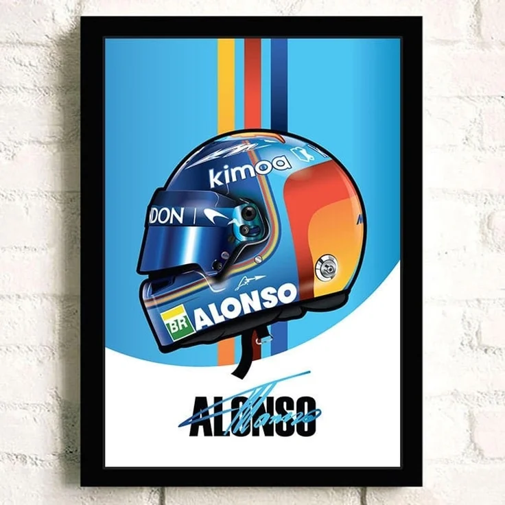 Poster Formel 1 Helm Rennfahrer Name Unterschrift · Deko Print ohne Rahmen - D Hunt / 30x40 cm – Bild 4