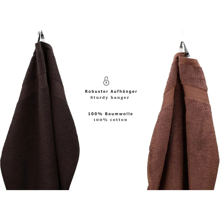 Betz Gästehandtücher 10 Stück Premium 30x50 cm Farbe dunkelbraun und nussbraun, 100% Baumwolle, 100% Baumwolle – Bild 4