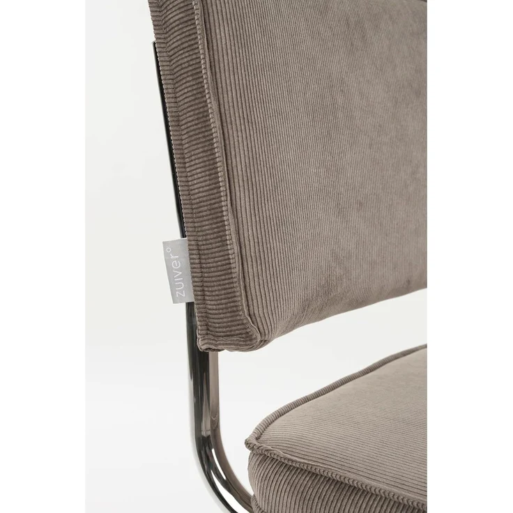 Zuiver Esszimmerstuhl Ridge Kink im 2er-Set, Rib-Stoffbezug in Grau mit Stahlgestell in Silber, pro Stuhl belastbar bis 120 kg – Bild 6