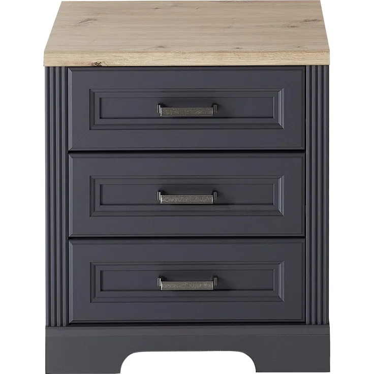 InnoStyle Rollcontainer JASMIN 3 Schubkästen Graphit Artisan Eiche Nachbildung 54x39x62 cm