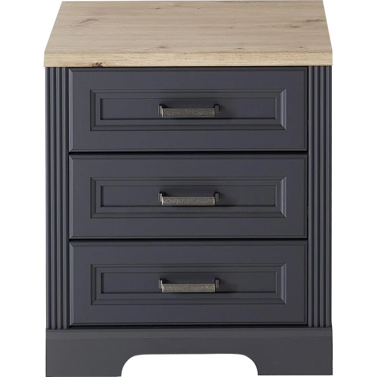 InnoStyle Rollcontainer JASMIN 3 Schubkästen Graphit Artisan Eiche Nachbildung 54x39x62 cm – Bild 1