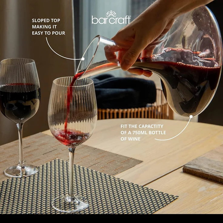 BarCraft Luxus Wein Dekanter Set in Geschenkbox, Glas, Transparent, 1,5 Liter – Bild 5