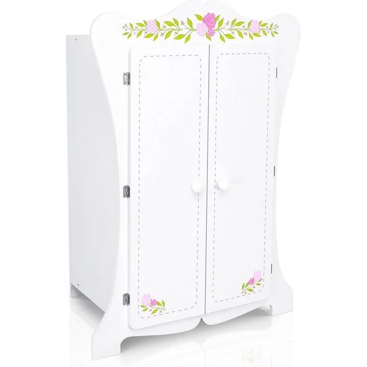 habeig Kleiderschrank Kinderschrank Kleiderschrank 70cm Wandschrank weiß Puppenschrank #355