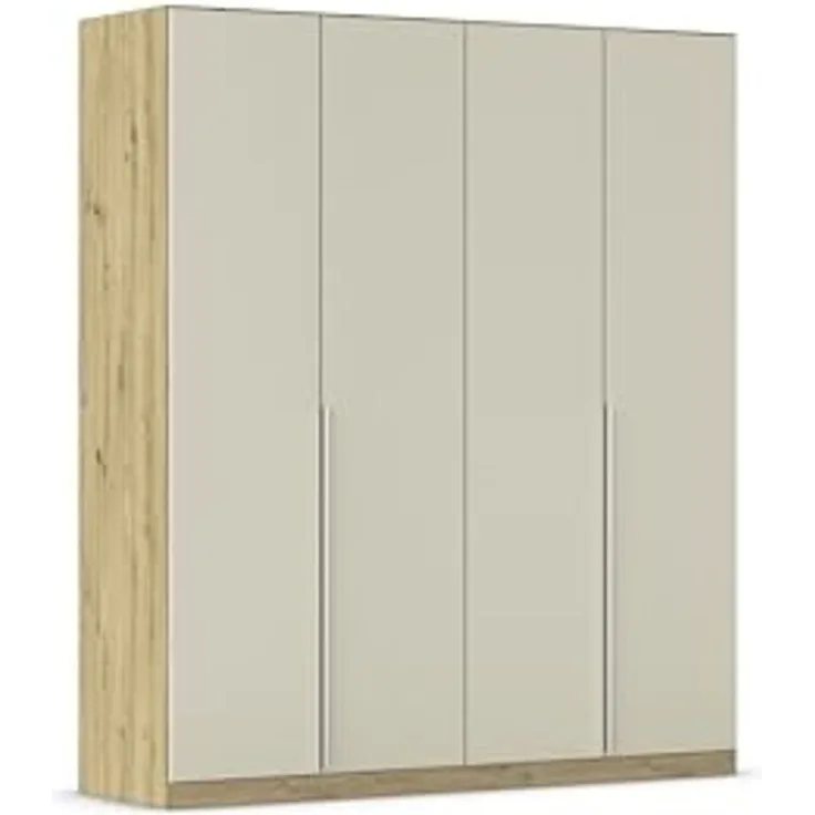 Rauch Möbel Alabama, Kleiderschrank für Schlafzimmer, Kinderzimmer, Wohnzimmer, Garderobe, Flur, 4-türig, mit Zubehör Premium, Farbe Beige/Eiche Artisan. Holz, Breite 181 cm