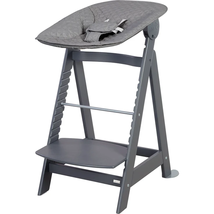 roba Born Up Babyhochstuhl - Set 2in1 inkl. Neugeborenenaufsatz 'roba Style anthrazit' - Mitwachsender Hochstuhl mit Liegefunktion - Ab Geburt - Anthrazit – Bild 6