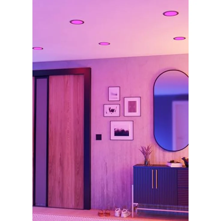 EGLO connect.z Smart-Home LED Bad-Einbaustrahler Fueva 6-Z, Ø 16,8 cm, ZigBee, App und Sprachsteuerung Alexa, warmweiß-kaltweiß, dimmbar, Einbauspot silber, IP44 – Bild 6