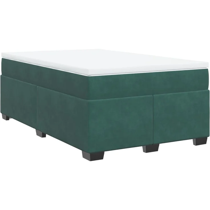vidaXL Boxspringbett mit Matratze Dunkelgrün 120x200 cm Samt 3285278 – Bild 9