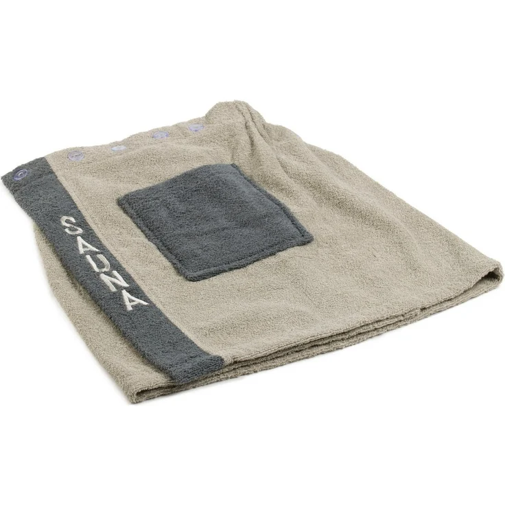 Gözze Kilt Sauna Kilt, ideal für Sauna & Spa, Kurzform, Walkfrottee, Knöpfe, Saunakilt für Herren, 100% Baumwolle, verstellbare Knöpfe, Bestickung – Bild 1