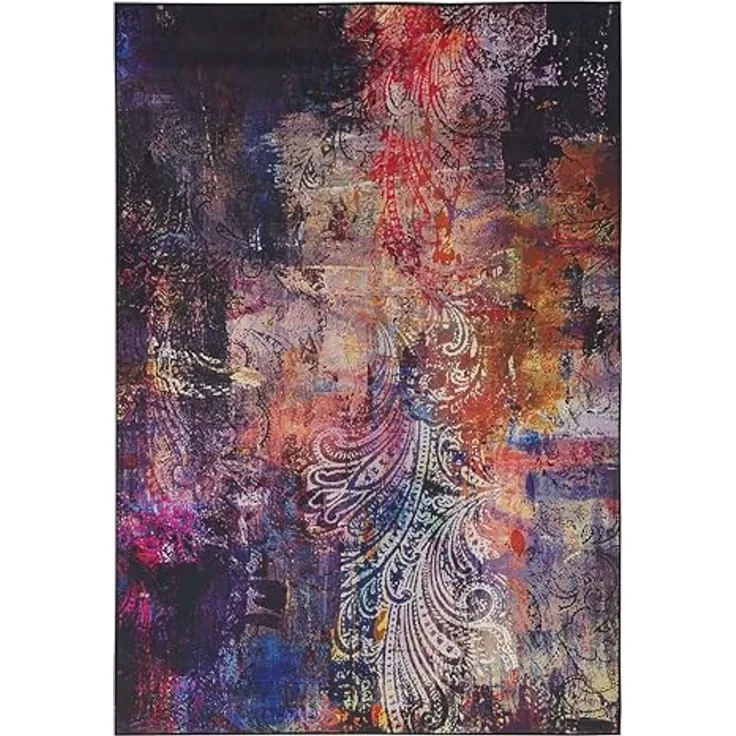 Teppich bunt 140x200 cm Kurzflor MARDIN