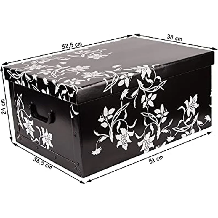BigDean Aufbewahrungsbox 3x je 45 Liter mit Deckel & Griffen stabile Pappe Ordnungsboxen (Set, 3 St, Aufbewahrungsbox), Robust + Stabil mit Griff, Hübsche + praktische Deko-Box – Bild 7