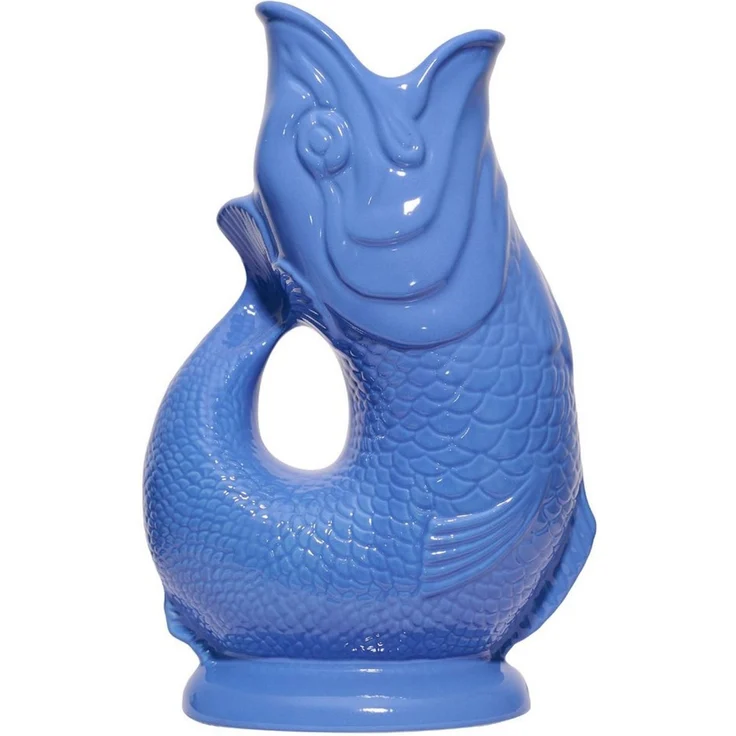 Gluckigluck Wasserkaraffe, (Original Gluggle Jug aus England), mit Gluckergeräusch, handgefertigt, ikonisches Fisch-Design, 1,2 L – Bild 1