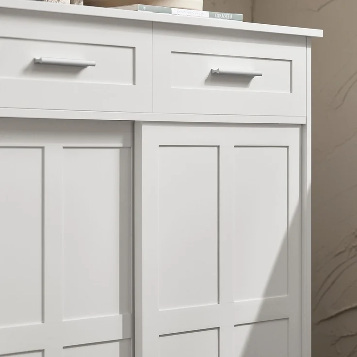 SoBuy FSB84-W Sideboard, MDF, Lackiert, Weiß, 80 x 85 x 40 cm – Bild 7