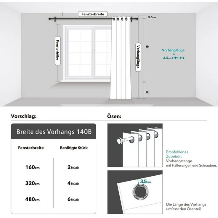 Deconovo Verdunkelungsvorhang Blickdichter Vorhang mit Ösen Gardinen Wohnzimmer 1 Stück, Verdunkelung Lärmschutz Thermogardine Dicke Vorhänge Kälteschutz – Bild 4