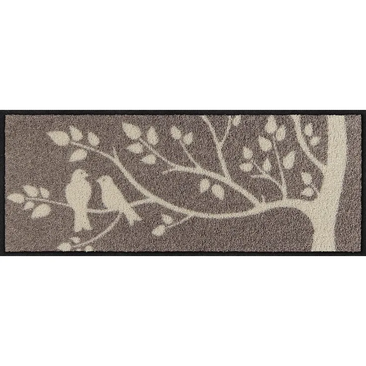 Salonloewe Läufer Fußabtreter klein 30x75 Skandi Birds taupe, Läufer Mini, Höhe: 300 mm