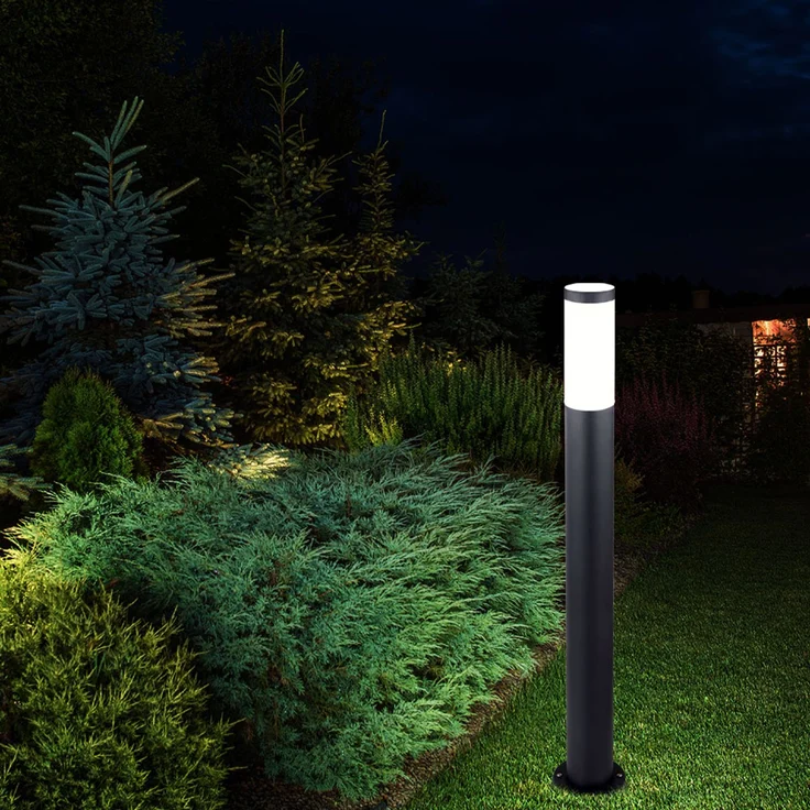 LED Stehleuchte, Edelstahl anthrazit mit Erdspieß – Bild 5