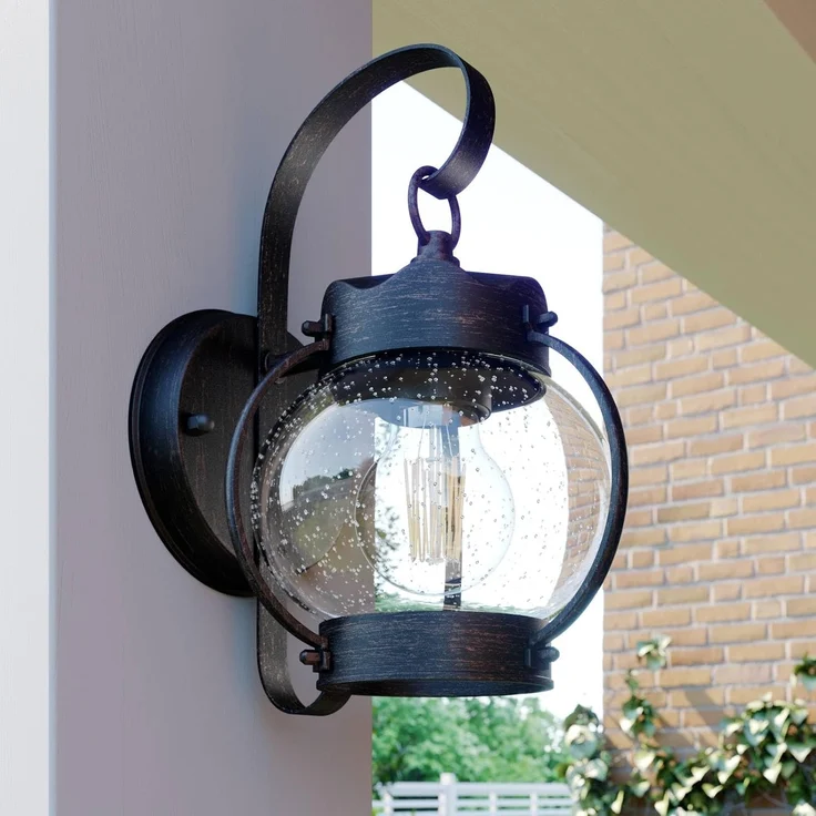 Lindby Außen-Wandleuchte Gerlo, Metall, Braun IP23, 1 x 60 W – Bild 3