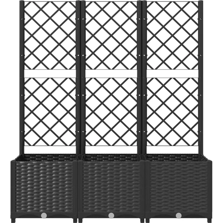 vidaXL Garten-Pflanzgefäß mit Spalier Schwarz 120 x 40 x 136 cm PP 318273 – Bild 3
