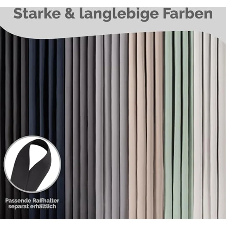 Blumtal Verdunkelungsvorhang 2er-Set Gardinen Wärmeisolierend Blickdicht, Ösen (2 St), verdunkelnd, mit Ösen – Bild 5