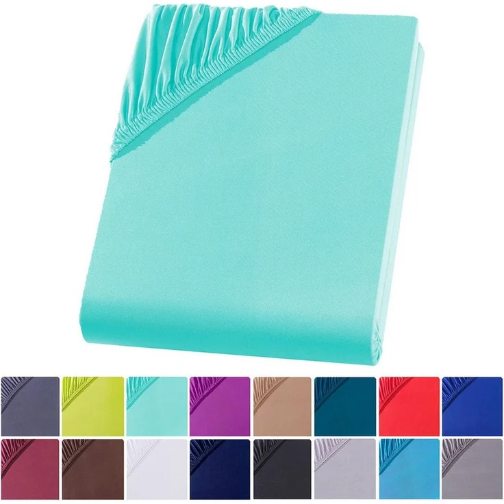 Visaggio Spannbettlaken Mikrofaser Spannbetttuch Bettlaken 90x200 140x200 180x200 200x220, Microfaser, Gummizug: rundum, viele Größen und Farben, Steghöhe 30 cm für Matratzenhöhen bis 22 cm – Bild 5
