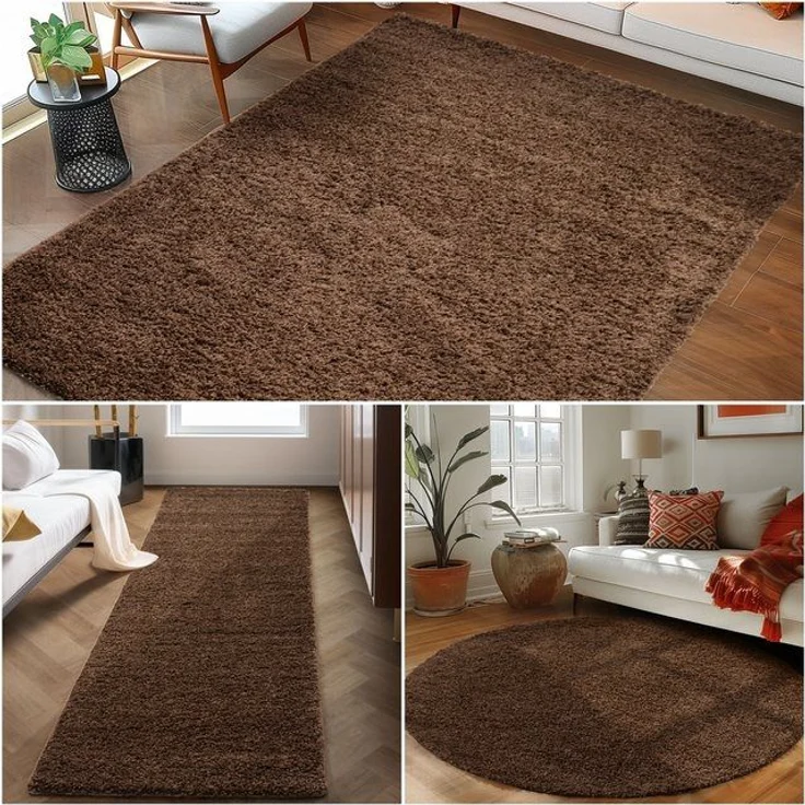 Carpettex Hochflor-Teppich Unicolor - Einfarbig, Rund, Höhe: 30 mm, Modern Kurzflor Teppich Wohnzimmer Abstrakt Design Rosa Pflegeleicht – Bild 4