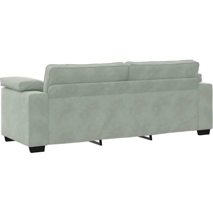 vidaXL 3-Sitzer-Sofa Hellgrau 220x77x82 cm Samt 4105277 – Bild 5