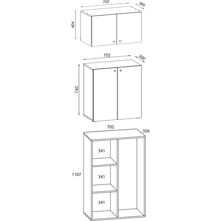 VCM Mehrzweckschränke Lona 917814 Buche H. 223 x B. 70 x T. 39 cm – Bild 3