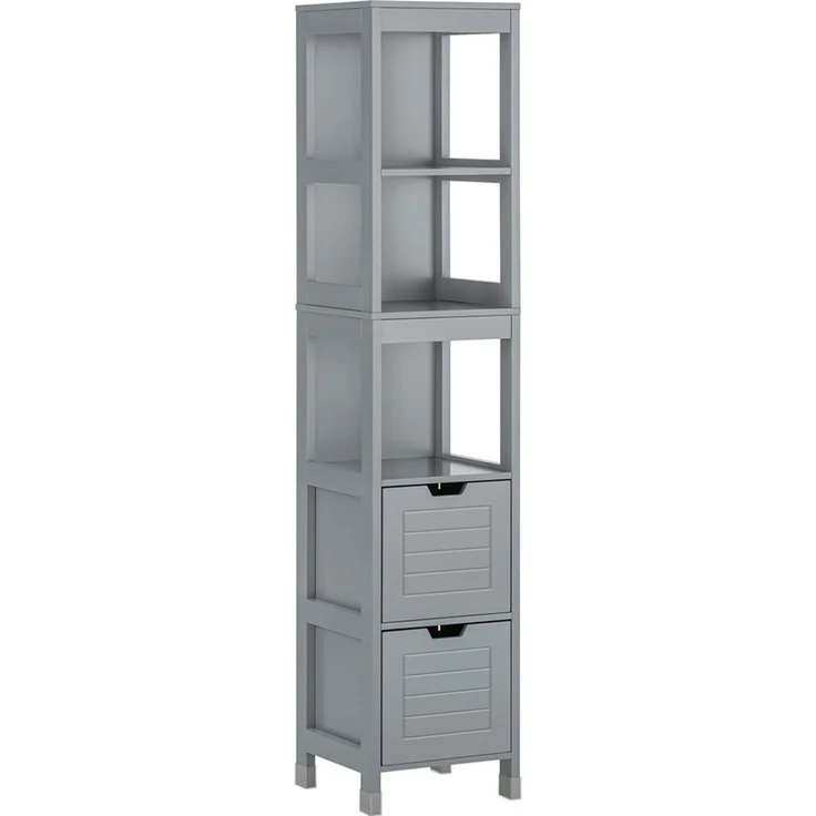 SoBuy FRG126-SG Badezimmer-Hochschrank, MDF, Lackiert, Grau, 30 x 144 x 30 cm – Bild 1