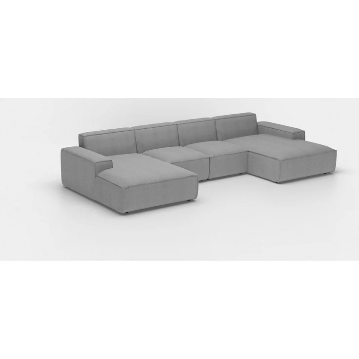 Wohnlandschaft U-Form CELES PREMIUM XS in Stoff Opera Velvet Beige – Bild 3