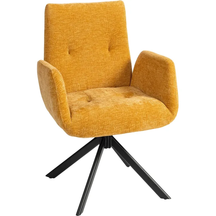 MELAYR, Polstersessel, Akzentsessel, modernes Design, drehbar, bis 120 kg, Gelb, 60 x 61 x 88 cm