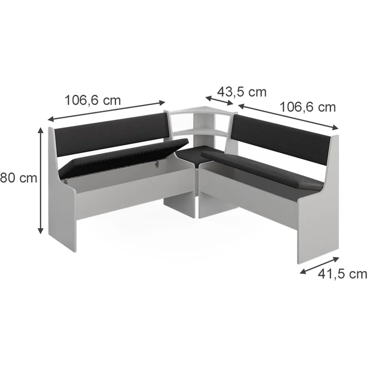 Eckbankgruppe Roman Weiß 150.1x150.1 cm Vicco – Bild 2