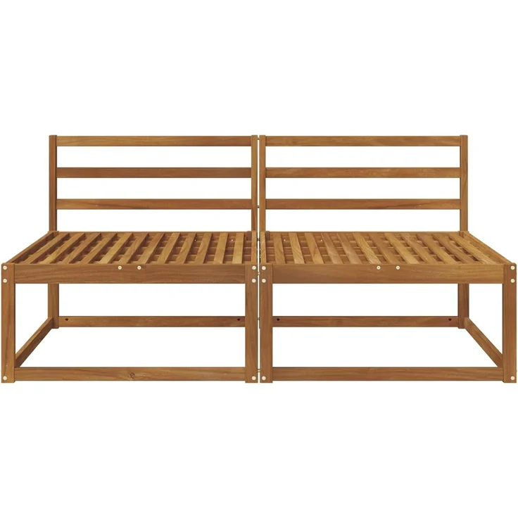 vidaXL 2 Stück Outdoor Mittelsofa Massivholz Akazie Natur 900536 – Bild 9