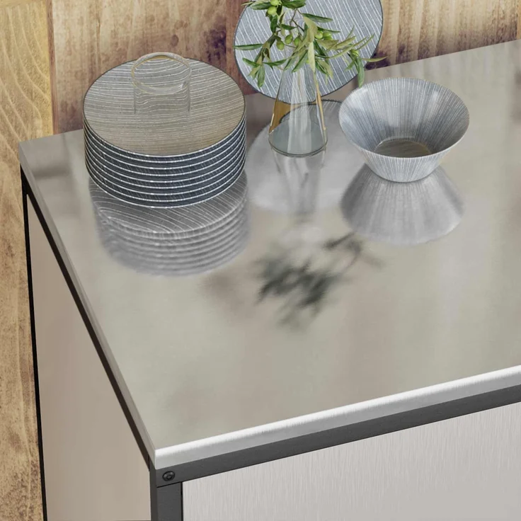 vidaXL Küchenaufbewahrung mit Regal Silber 60 x 50 x 92 cm Stahl 874993 – Bild 4