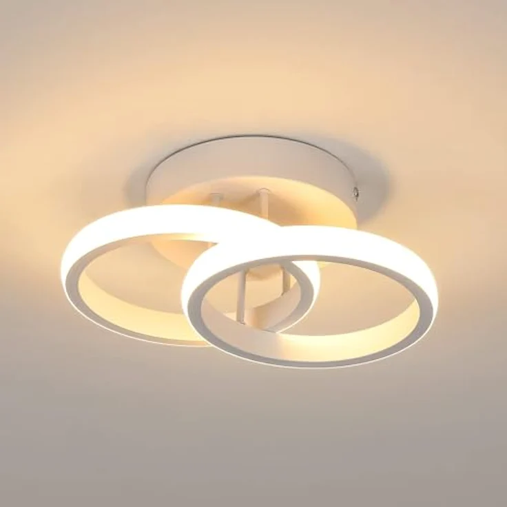 Goeco LED Deckenleuchte 2 Birnen, Runde Design, 3000K, 22W, Silikonhülle, LED, Warmweiß, für Wohnzimmer, Schlafzimmer & Küche – Bild 2