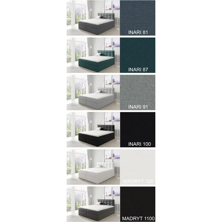 Beautysofa Boxspringbett TOPIQ mit Bettkasten (Bett für Schlafzimmer), mit 2x Bettkästen, Federkernmatratze