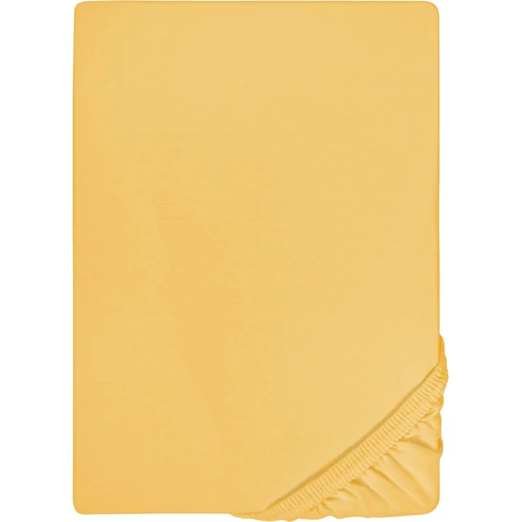 biberna Jersey-Elastic-Spannbetttuch , honig, 1x 180x200 cm - 200x220 cm – Bild 5