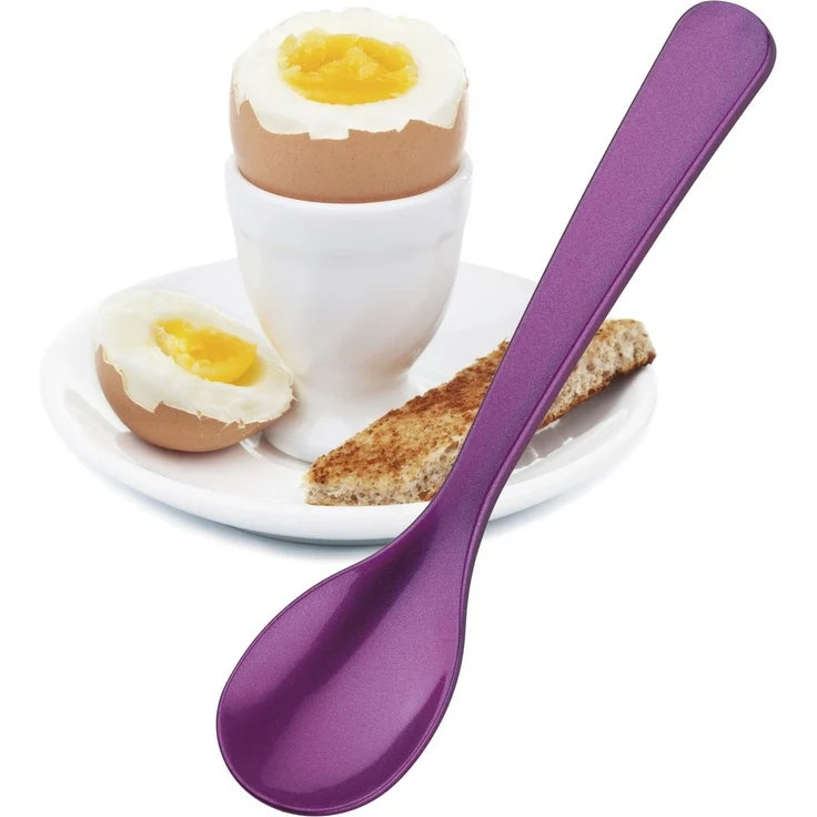 Cilio Eierlöffel Löffel aus Hochwertigem Kunststoff 12cm lila – Bild 1