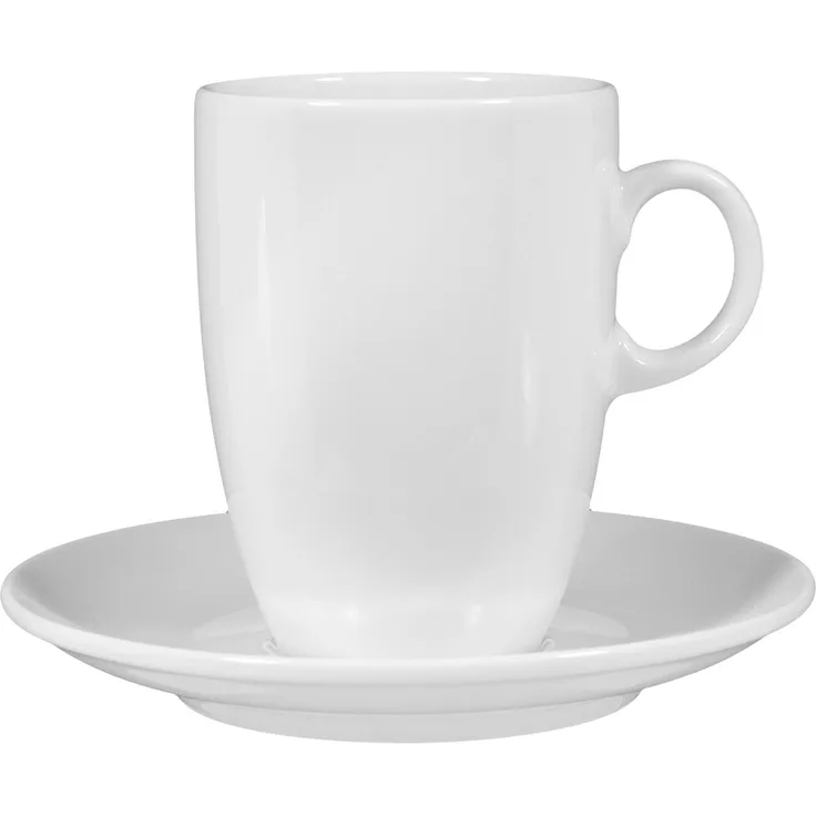 Set Milchkaffeetasse mit Untertasse 0,35ltr. 16cm 5092 Aktion VIP. COLLECTION WEISS UNI 3 Seltmann