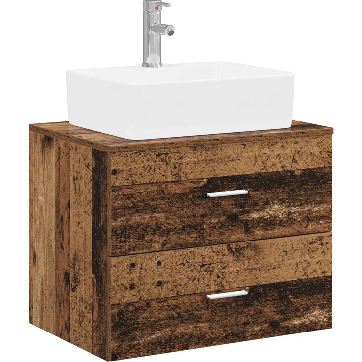 vidaXL Wandmontierter Waschbeckenunterschrank Altholz 3404388 – Bild 2