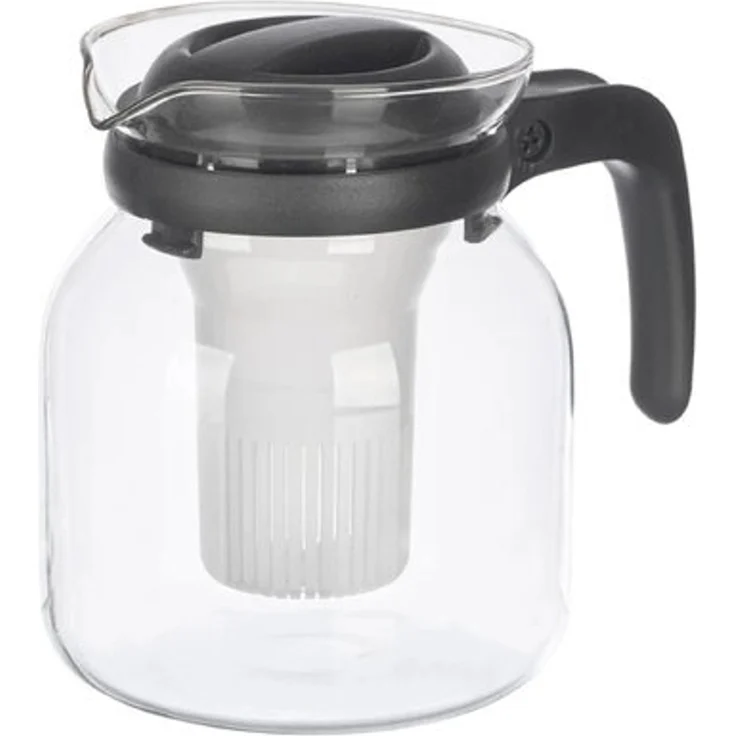 Teekanne Glaskanne 1200ml mit Teesieb Deckel und Griff eleganter Teegenuss – Bild 2