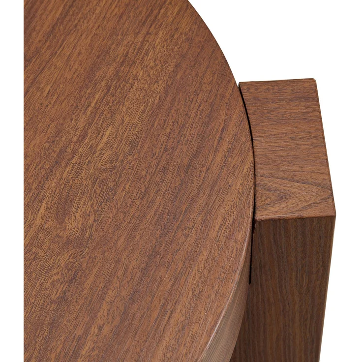 DESVIAE Couchtisch-Set 2-tlg. mit Sicherheitsglas Ø61x30 cm, MDF in Nussbaumoptik, braun – Bild 9