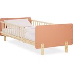 Kinderbett 90x200 cm mit Lattenrost Rausfallschutz Rot Bettgestell Holzbett Einzelbett Gitterbett Massiv Holzbettrahmen