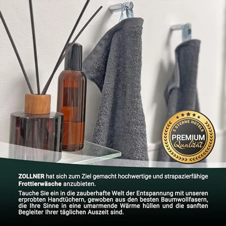 ZOLLNER Duschtücher, Walkfrottier (2-St), 70 x 140 cm, 100% Baumwolle, alle Farben bis 95°C waschbar – Bild 6