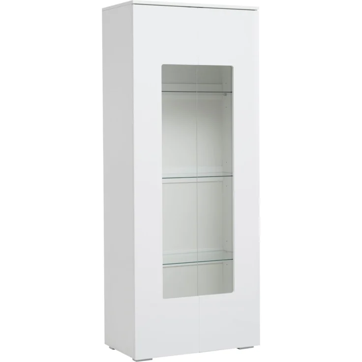 DESVIAE Vitrine mit LED-Beleuchtung, 2 Acryltüren, 70x173x40 cm, MDF Weiß – Bild 8