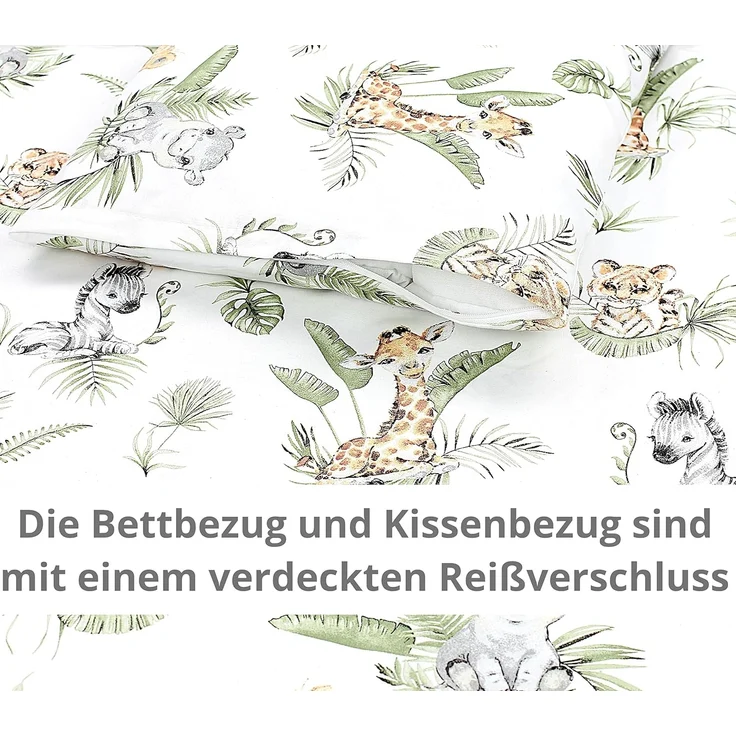 TupTam Babybettwäsche Baby Wiegenset 4-teilig Bettwäsche-Set: Bettdecke Bezug Kopfkissen – Bild 2