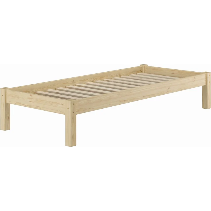 Massivholzbett Futonbett 100x200 Kiefer unbehandelt V-60.35N-10Rollrost und Matratze inkl. – Bild 2