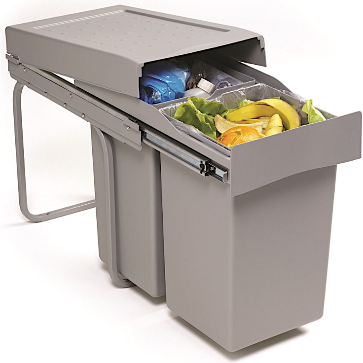 Victory Abfallsammler 72223060 Double Man Deluxe 28 Liter hellgrau – Bild 3