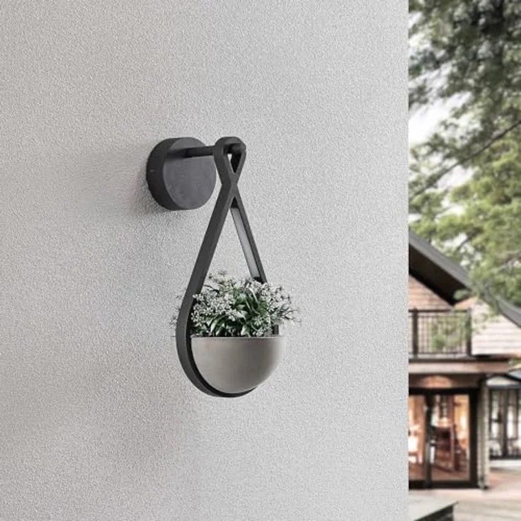 Lucande Florka LED Beton Wandleuchte, spritzwassergeschützt, 2-flammig, Aluminium für Außenbereich, IP54 – Bild 5